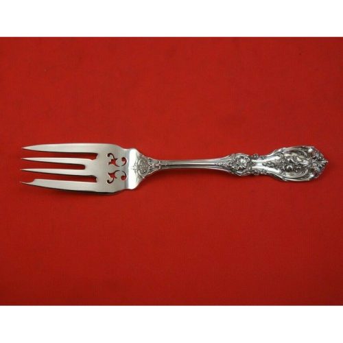 Francis I by Reed and Barton Old Dessert Fork Hand Pierced Flower Rare 6 3/8″