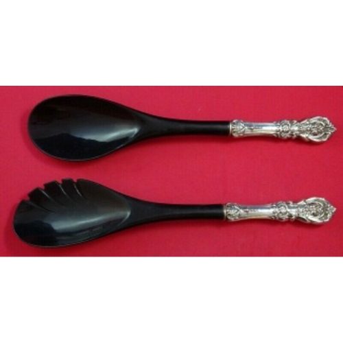 Francis I by Reed and Barton Old Salad Serving Set 2-Piece with Ebony 11 3/4″