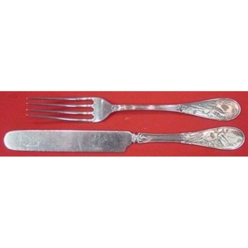 Japanese by Tiffany and Co Sterling Junior Set 2pc Knife 7 1/4″ & Fork 6 1/2″