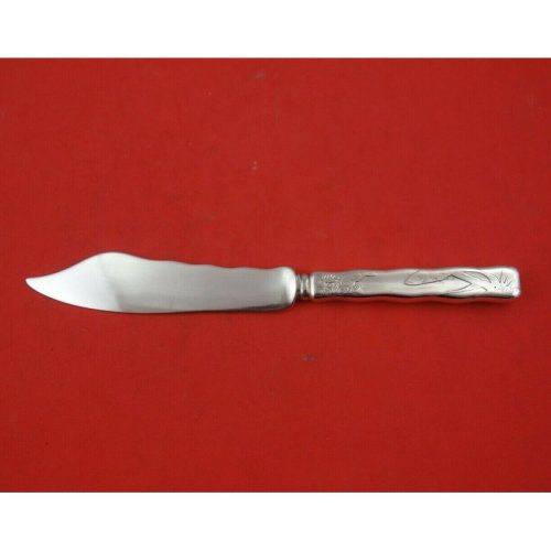 Lap Over Edge Acid Etched by Tiffany and Co Sterling Fish Knife HH AS 7 5/8″