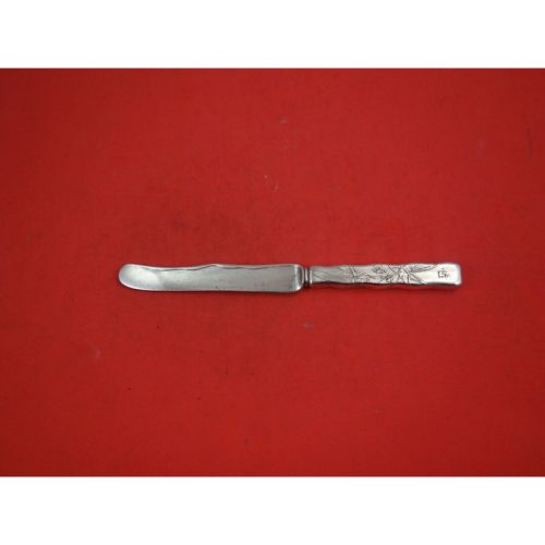 Lap Over Edge Acid Etched by Tiffany Sterling Dessert Knife HHAS w/Cicadas