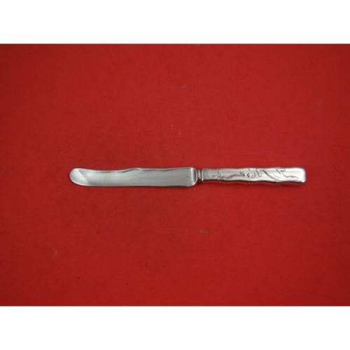 Lap Over Edge Acid Etched by Tiffany Sterling Dessert Knife HHAS w/Lizards