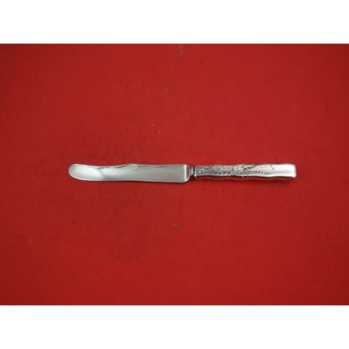 Lap Over Edge Acid Etched by Tiffany Sterling Dessert Knife HHAS w/Snail, Fish