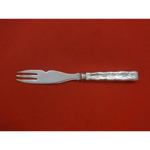 Lap Over Edge Acid Etched by Tiffany Sterling Melon Knife with Leaves 8 1/8″