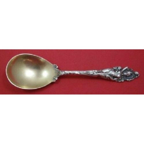 Love Disarmed By Reed and Barton Sterling Sugar Spoon Gold Washed Old 5 7/8″