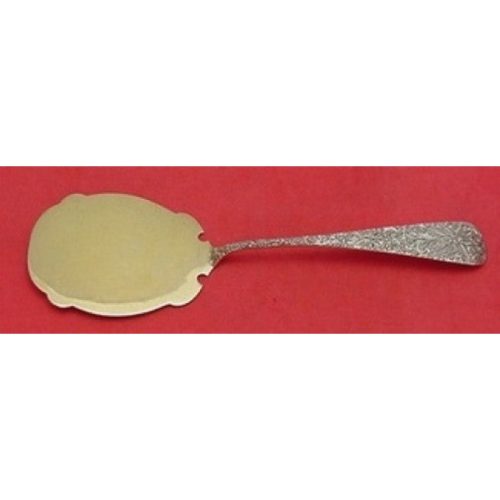 Antique Engraved by J.E. Caldwell Sterling Waffle Server Gold Washed 8 3/8″