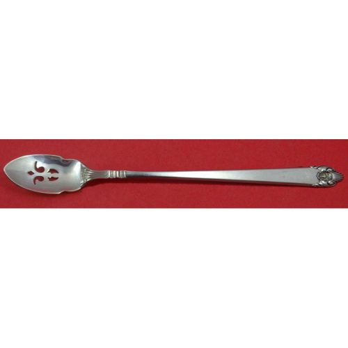 George II Rex Hand Chased By Watson Sterling Olive Spoon Pierced Long Custom