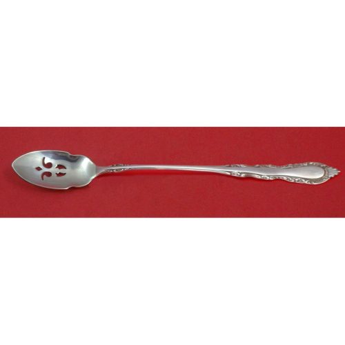 Georgian Rose By Reed and Barton Sterling Olive Spoon Pierced Long 7 3/8″ Custom