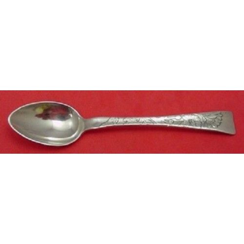 Lap Over Edge Acid Etched By Tiffany Sterling Demitasse Spoon w/ Daisies 4″