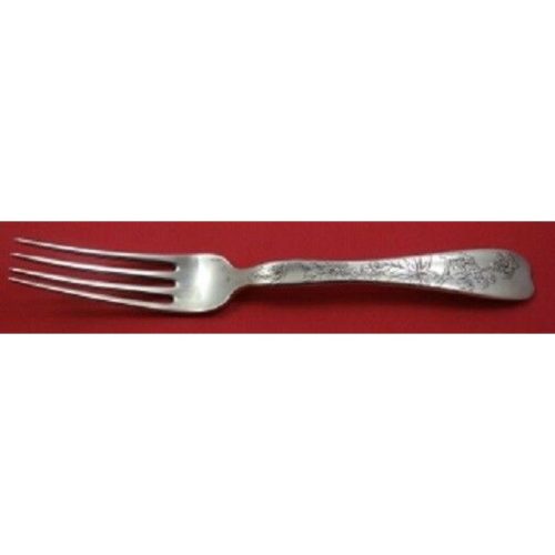 Lap Over Edge Acid Etched By Tiffany Sterling Regular Fork w/ Raspberries 7 1/4″