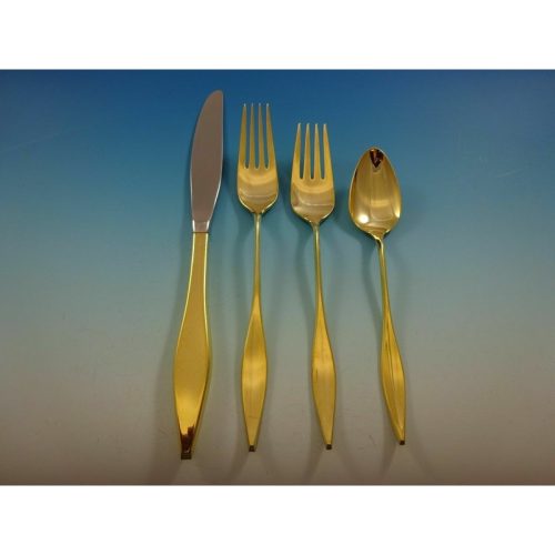 Lark Vermeil By Reed and Barton Sterling Regular Size Place Setting(s) 4pc