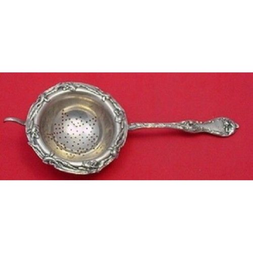 Les Cinq Fleurs By Reed and Barton Sterling Tea Strainer w/ Poppy Bowl 6 1/2″