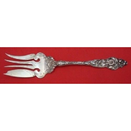 Les Six Fleurs By Reed and Barton Sterling Cold Meat Fork w/ Art Nouveau Tines