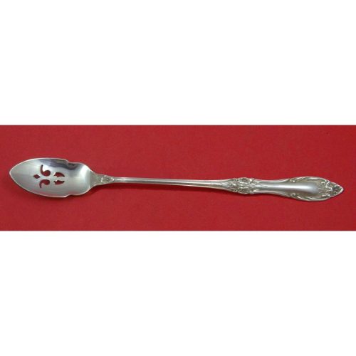 Wild Rose By International Sterling Olive Spoon Pierced Long 7 1/4″ Custom