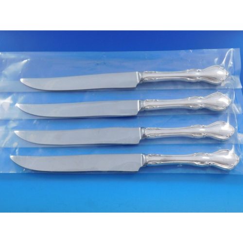 Hampton Court by Reed and Barton Sterling Steak Knife Set 4pc Texas Sized Custom