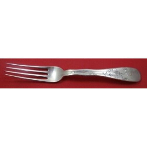 Lap Over Edge Acid Etched by Tiffany Sterling Dinner Fork w/ Leaves 8″