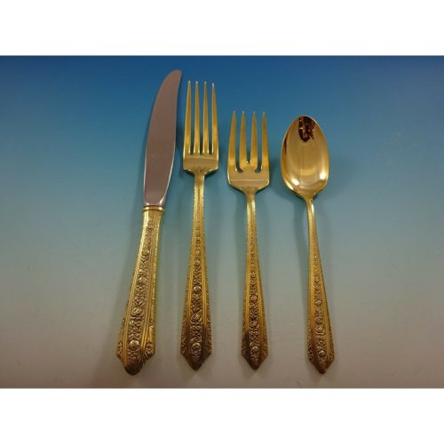 Normandie Vermeil by Wallace Sterling Regular Size Place Setting(s) 4pc Gold