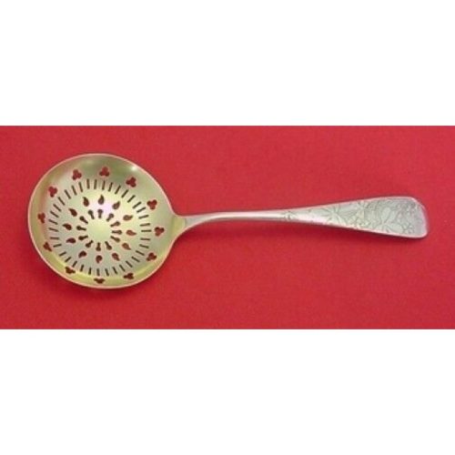 Pattern Unknown by Frank Whiting Sterling Pea Spoon w/Acid Etched Flowers 8″