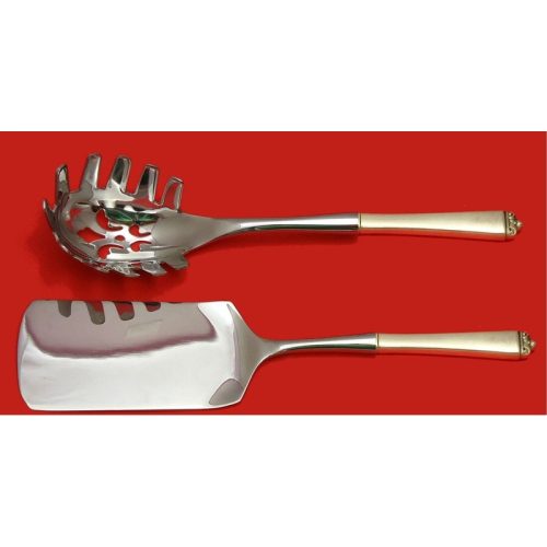Reigning Beauty by Oneida Sterling Italian Pasta Server Set 2pc HHWS Custom