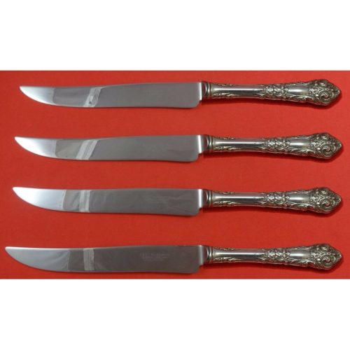 French Renaissance by Reed Barton Sterling Steak Knife Set Texas Sized Custom