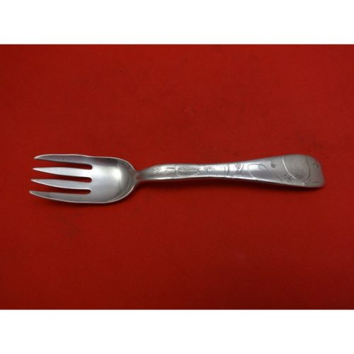 Lap Over Edge Acid Etched by Tiffany & Co. Sterling Fish Fork Clams 6 1/2″