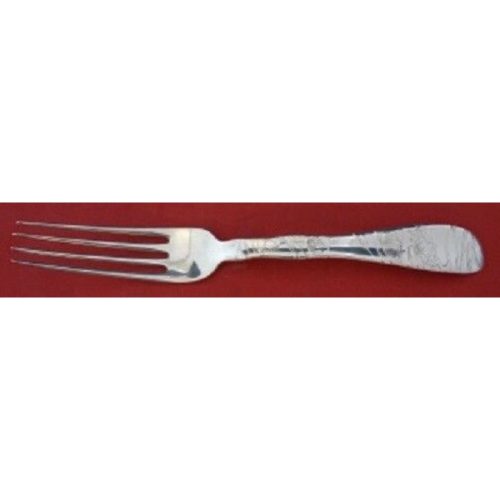 Lap Over Edge Acid Etched By Tiffany Sterling Dinner Fork w/ Maple Leaves 8″