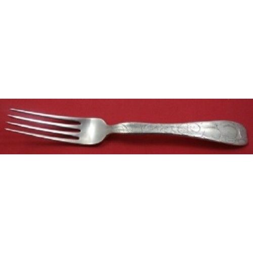 Lap Over Edge Acid Etched By Tiffany Sterling Regular Fork w/ Apricots 7 1/4″