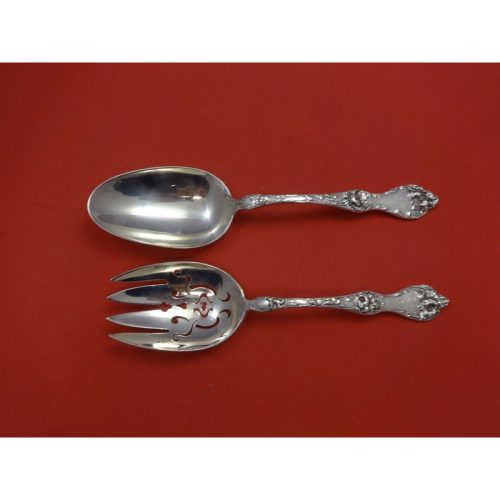 Les Cinq Fleurs by Reed & Barton Sterling Salad Serving Set 2pc AS 8 3/4″