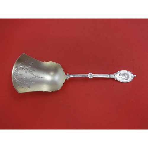 Medallion by Wendt Sterling Cracker Scoop / Berry Scoop Frosted GW with Tulips