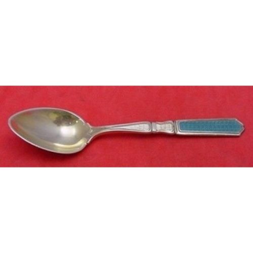 Saint Dunstan Plain by Gorham Sterling Demitasse Spoon w/Blue Enamel 4 1/4″