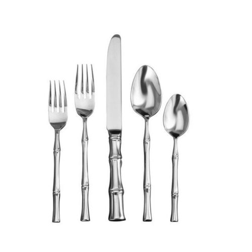 Bamboo by Ricci Stainless Steel Flatware Tableware Set Service 12 New 65 Pcs