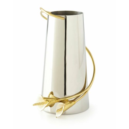Calla Lily by Michael Aram Stainless Steel and Brass Vase Medium – New
