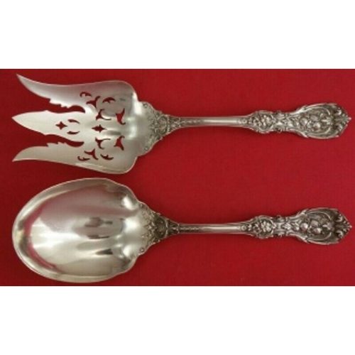 Francis I by Reed and Barton Old Sterling Salad Serving Set AS w/ Extra Piercing