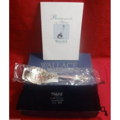 Grande Baroque by Wallace Sterling Anniversary Spoon 60Th with Box & Book 9 3/8″