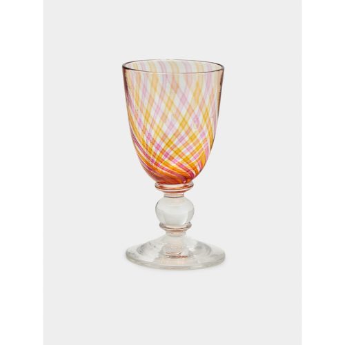 Hand-Blown Striped Wine Glass