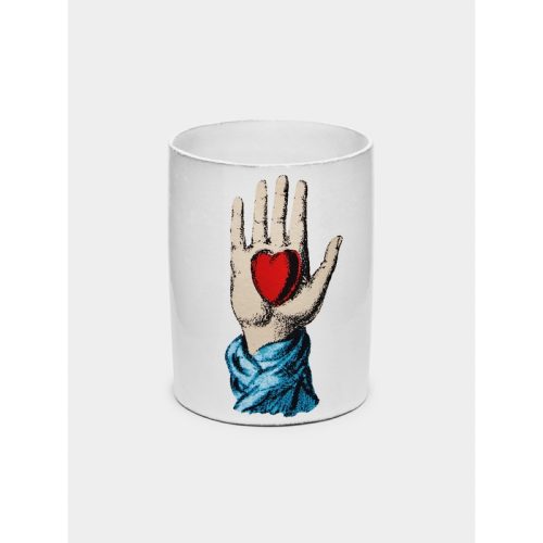 Heart in Hand Hand-Glazed Ceramic Vase