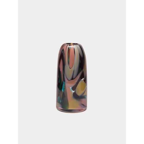 Marbled Hand-Blown Glass Bud Vase