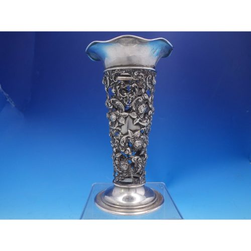 Mauser Vase Holder No Glass Insert #1178 Rose Motif (#4041) Vintage