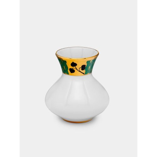 Secession Hand-Painted Porcelain Compact Vase