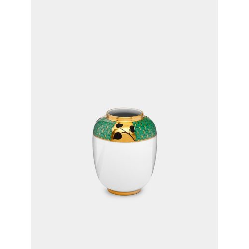 Secession Hand-Painted Porcelain Lampion-Shaped Vase