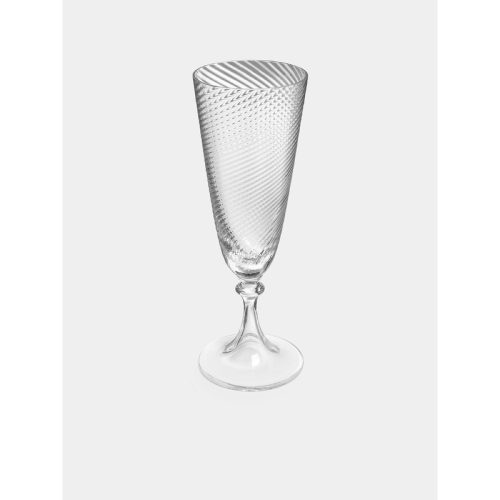 Torse Hand-Blown Murano Glass Champagne Flute