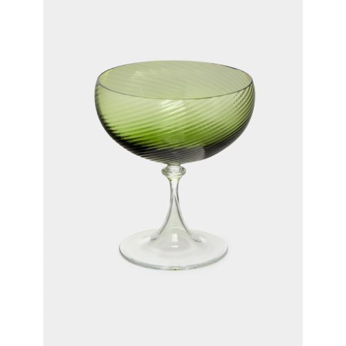 Twisted Soraya Hand-Blown Murano Glass Champagne Coupe