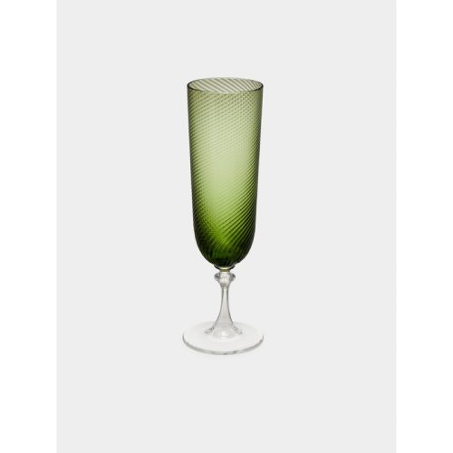 Twisted Soraya Hand-Blown Murano Glass Champagne Flute
