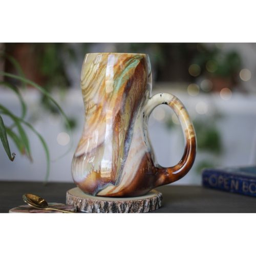 02-B Soft Earth Series PROTOTYPE Gourd Mug – TOP SHELF MISFIT, 24 oz.