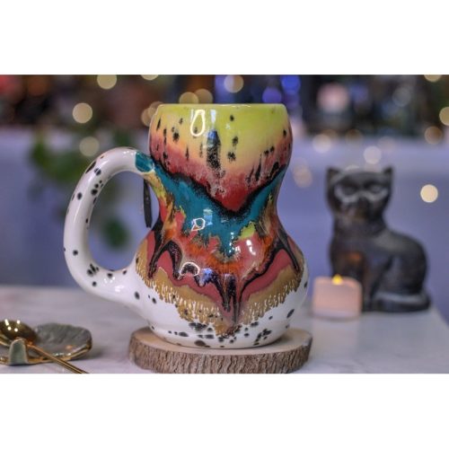 06-B Desert Rainbow Notched Acorn Gourd Mug – TOP SHELF, 25 oz.