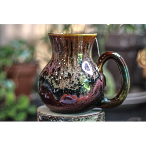 14-D Molten Rainbow Cheetah Flared Notched Mug – TOP SHELF, 23 oz.