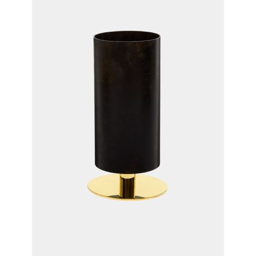 Brass and Cast Iron Vase on Pedestal