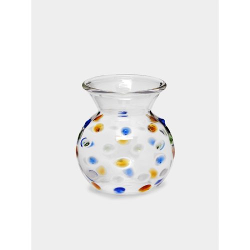 Dotty Hand-Blown Glass Bud Vase