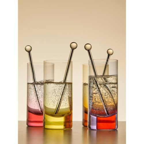 Hand-Blown Crystal Coloured Highballs (Set of 4)