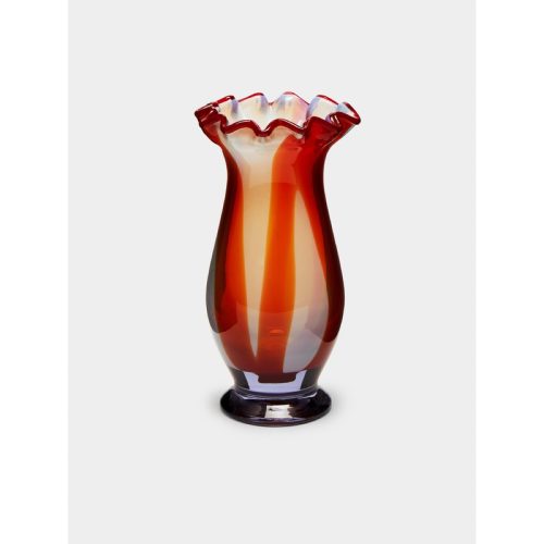 Mid-Century Striped Glass Vase